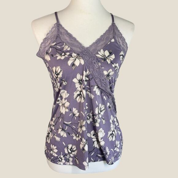 Vince Camuto Purple Floral Lace Cami Medium - Picture 1 of 7